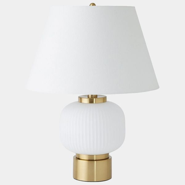 Lampada tavolo Global, Bianco/Ottone
