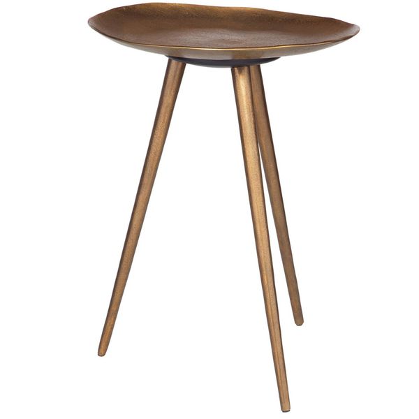 Tavolo decorativo Lily Pad in ottone antico