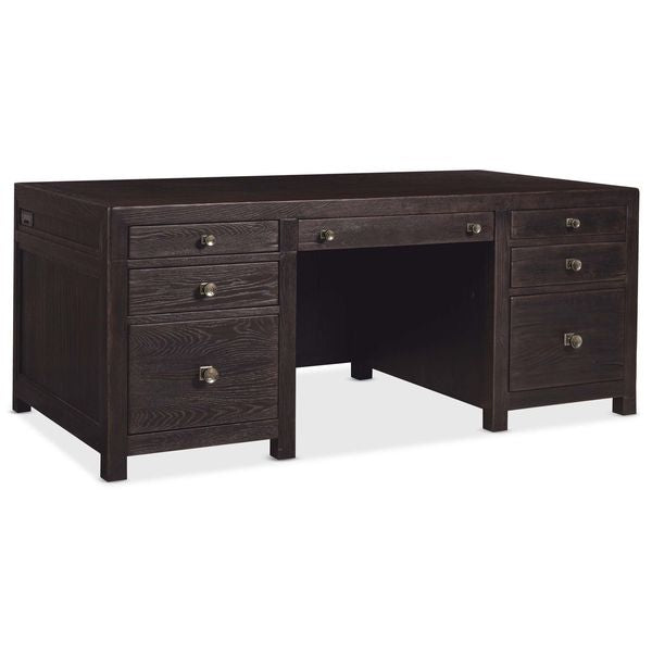 Scrivania direzionale legno fluttuante, Legno Bruciato
